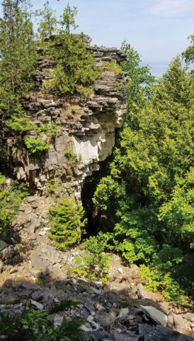 Devil’s Monument, north of Miller Lake on the Bruce Peninsula.